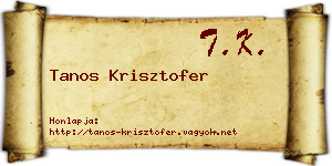 Tanos Krisztofer névjegykártya